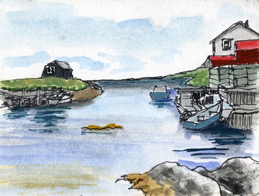 Blue Rocks, NS watercolour