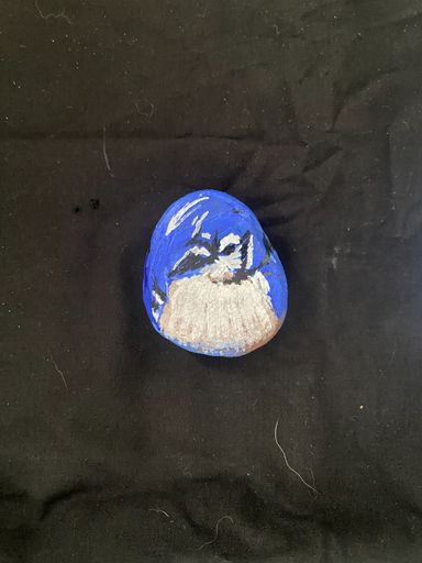 BlueJay painted rock