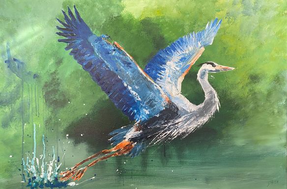 Painting of a Great Blue Heron