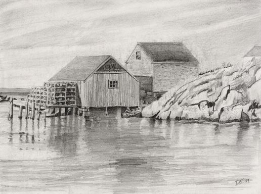 Fishing sheds in Peggy's Cove, Nova Scotia