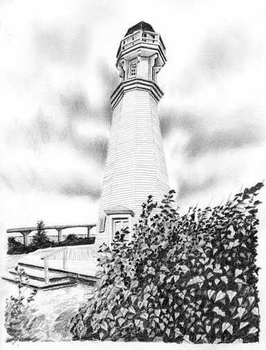 Cape Jourimain Lighthouse drawing